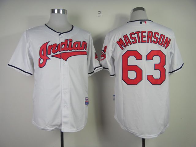 Men Cleveland Indians 63 Masterson White MLB Jerseys